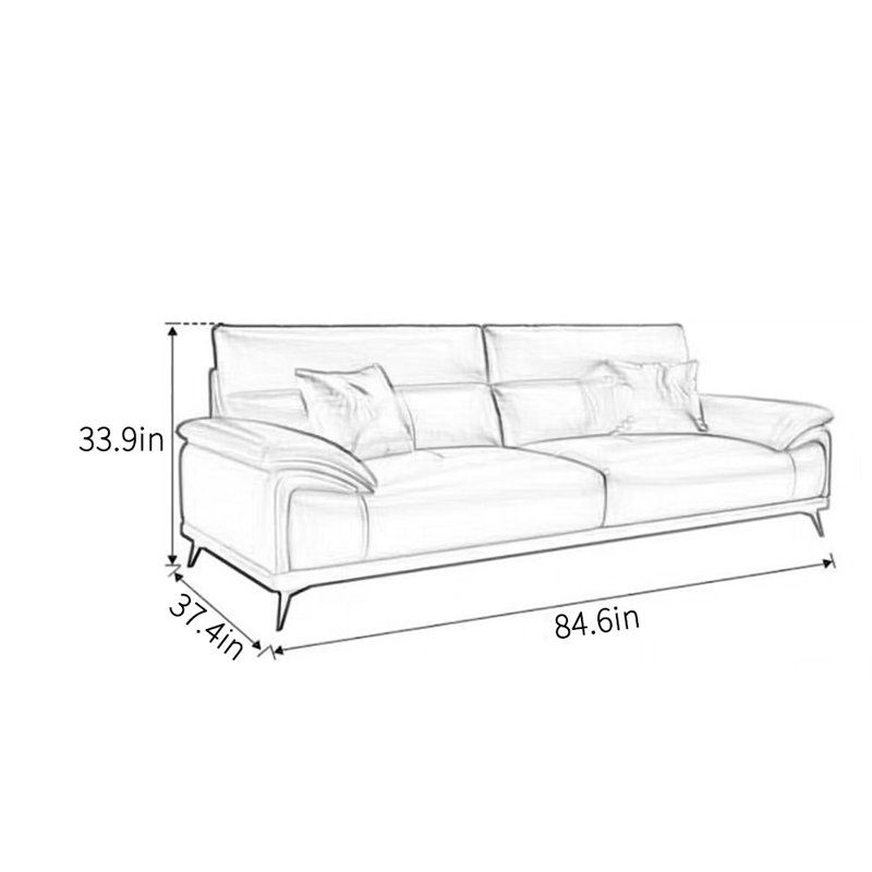 Canapé de bureau italien, H 33,9 po x l 84,6 po x P 37,4 po, 3