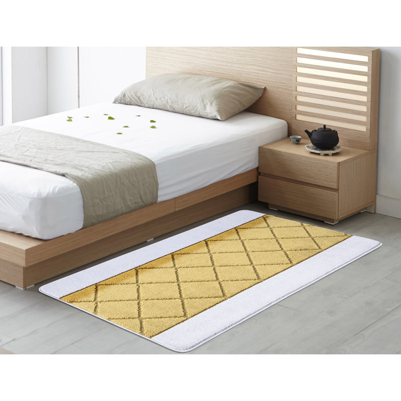 Damia Striped Area Rug, Ochre/White, 60cm W x 220cm L