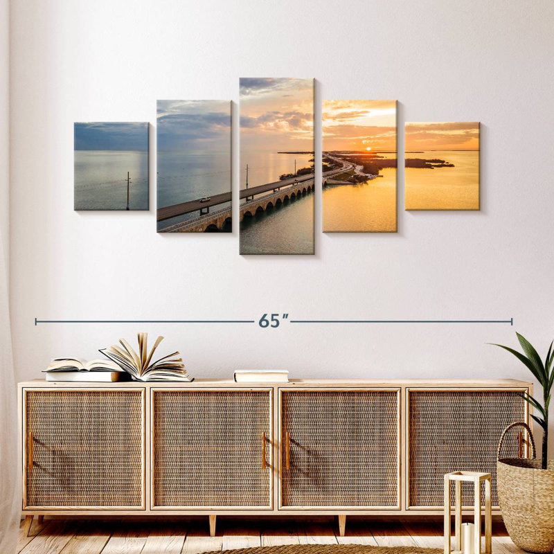 Seven Mile Bridge Golden Sky, 24" H x 55" W