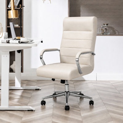 Ergonomic Upholstered High-Back Swivel Office Chair