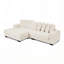 Canapé-lit modulaire en L capitonné rembourré Corduroy-1042832782