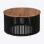 TABLE DE CAFÉ ACACIA EN BOIS MASSIF, DE COULEUR NATURELLE ET NOIRE