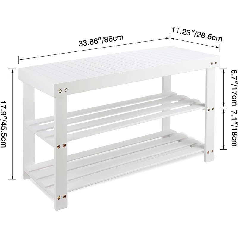 6 Pair Shoe Rack, White