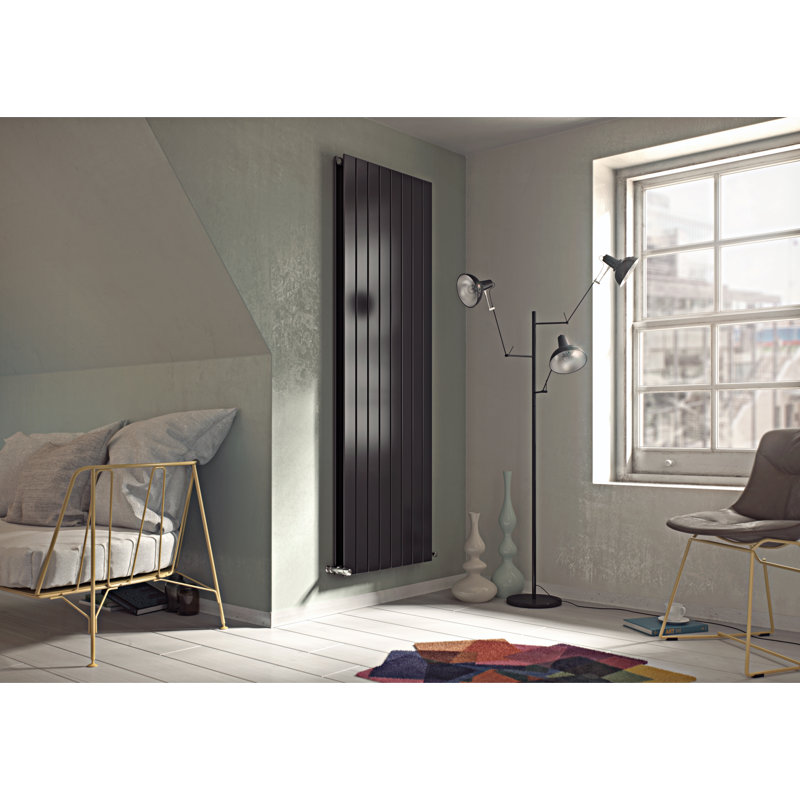 Andrew Vertical Designer Radiator, 150 cm H x 59.5 cm W x 8.6 cm D, Anthracite