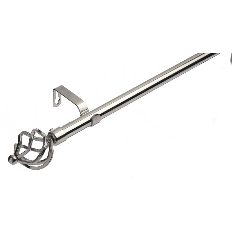 Ragsdale "19 mm Extendable Metal Curtain Poles ", 6cm H x 320cm W x 10cm D, Brushed Steel