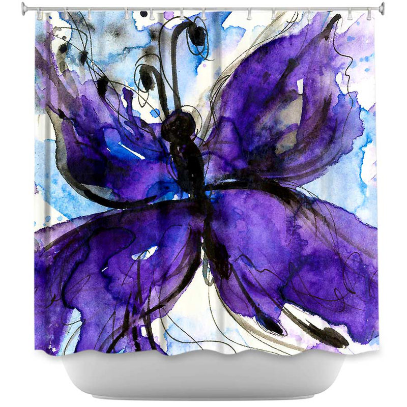 Rideau de douche simple papillon song iv Cendejas