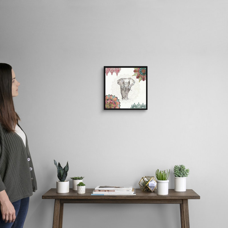 Reproduction d'art sur toile, Toile avec cadre noir, H 14 po x l 14 po x P 2 po