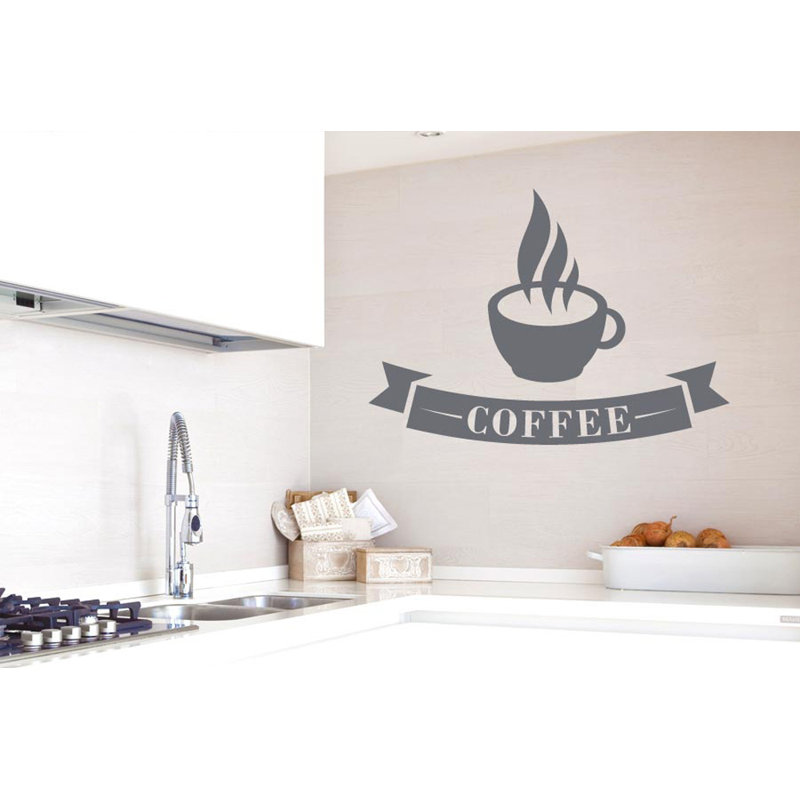 Food & Beverage Wall Decal, Grey, Medium