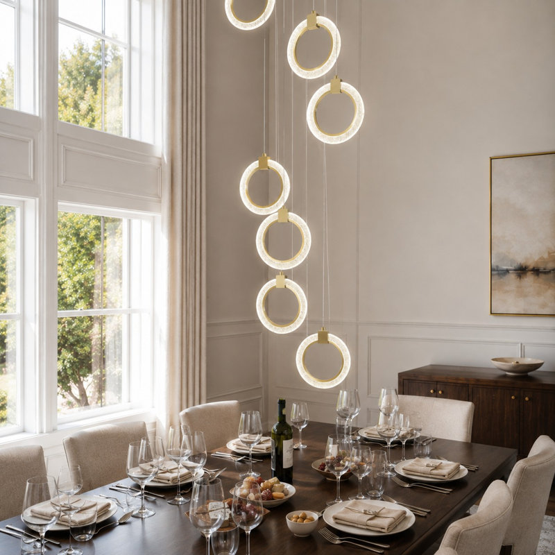12 - Light Modern Dimmable LED Large Staircase Cluster Pendant Light Chandelier