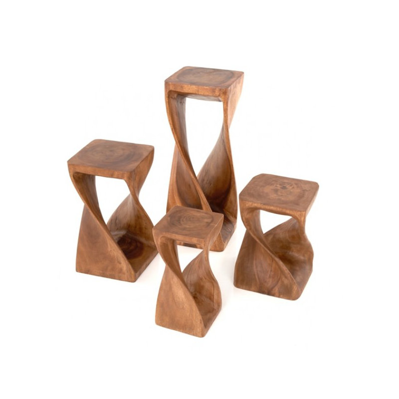 Alvo Solid Wood Accent Stool, Waxed