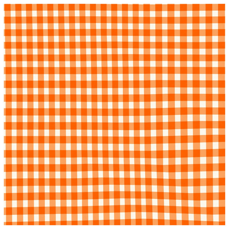 Orange White Gingham Comforter, Queen
