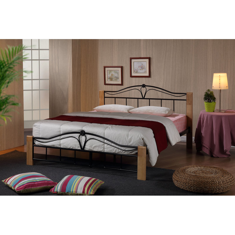 Elburn Metal Bed, Black, Double (4'6)