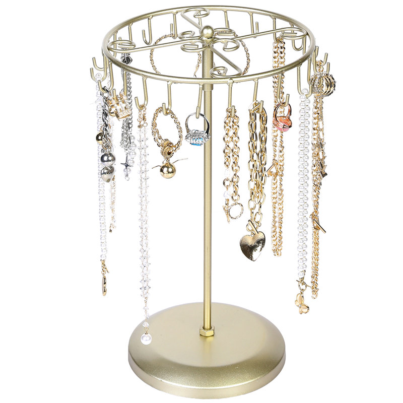 Rotating Tabletop Display Organizer Jewellery Stand, Brass