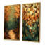 Feuilles de forêt brune, tranquillité I - Art mural floral, collection 2 panneaux-672970868-672970871