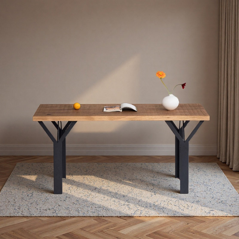 Natural Style Durable Rectangular Dining Table, 29.52"H x 70.86"L x 27.55"W