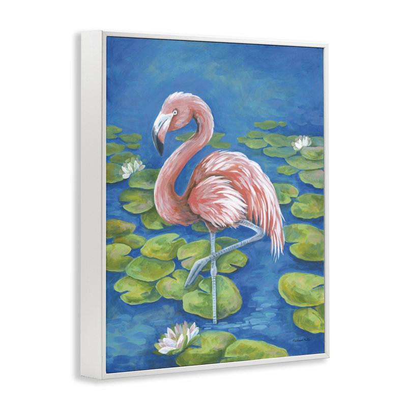 «Balancing Flamingo & Lily Pads», estampe numérique, design par Diane Kater, H 20 po x l 16 po