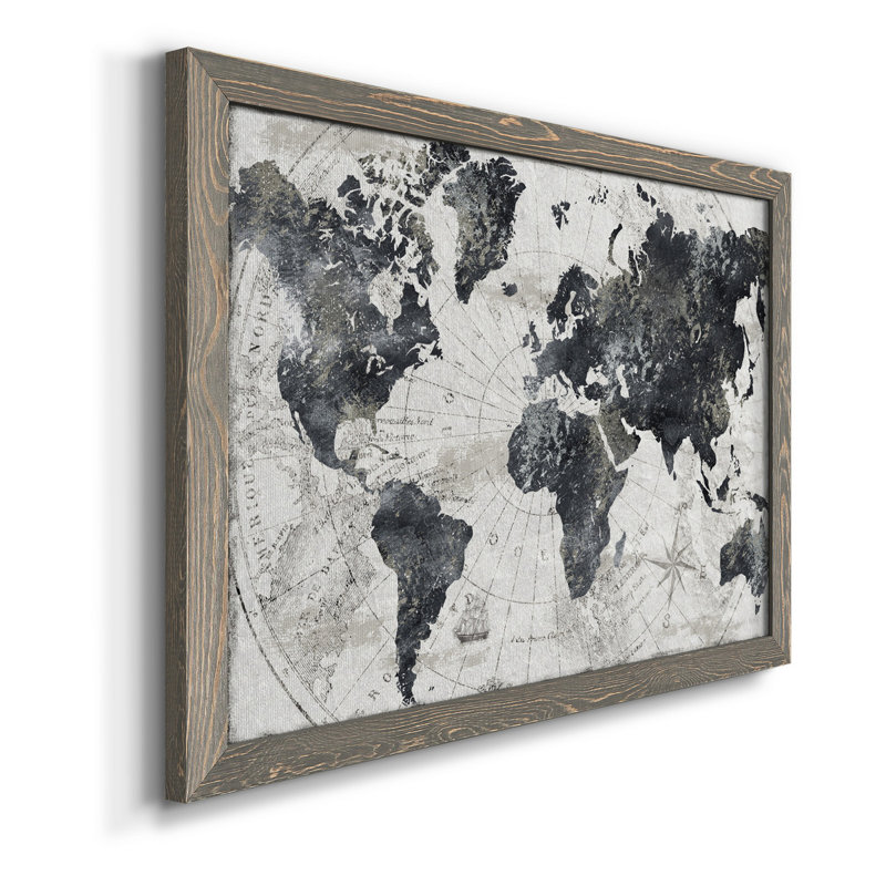 «Modern Atlas», cadre photo, impression sur toile, Toile avec cadre gris, H 31 po x l 44 po x P 1 po
