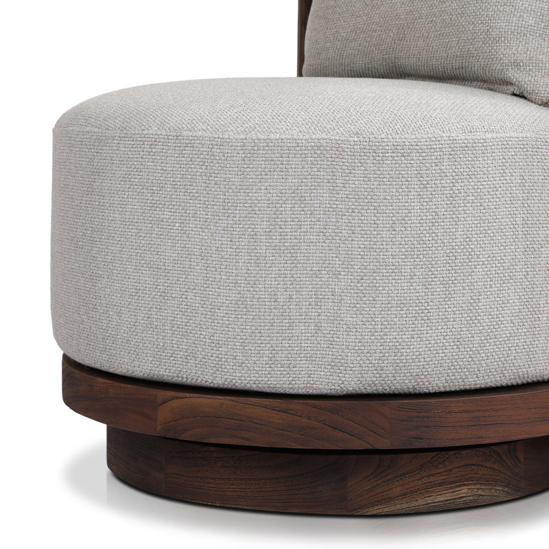 OZZY Outdoor Teak Swivel Armless