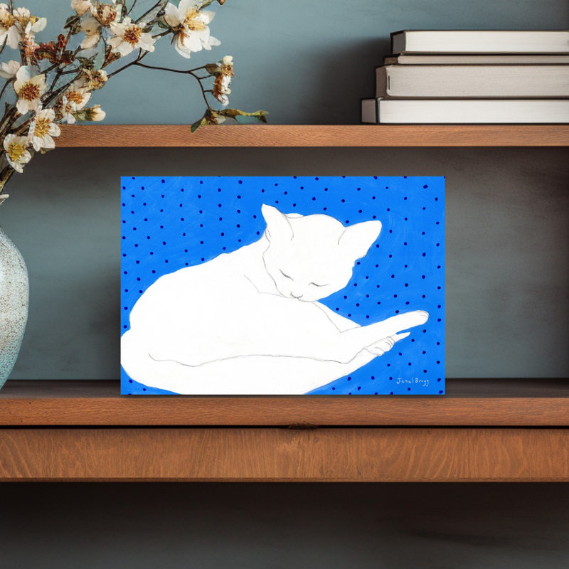 Contemporary Art Abstract Contemporary Cat Wall Art by Janel Bragg - Wrapped Canvas Print, 30.48 cm H x 45.72 cm W