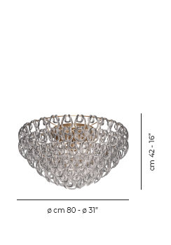Giogali Ceiling Lamp 80 Crystal Smoky Glossy Chrome E26 Ul 1, Matte Bronze, Crystal Transparent