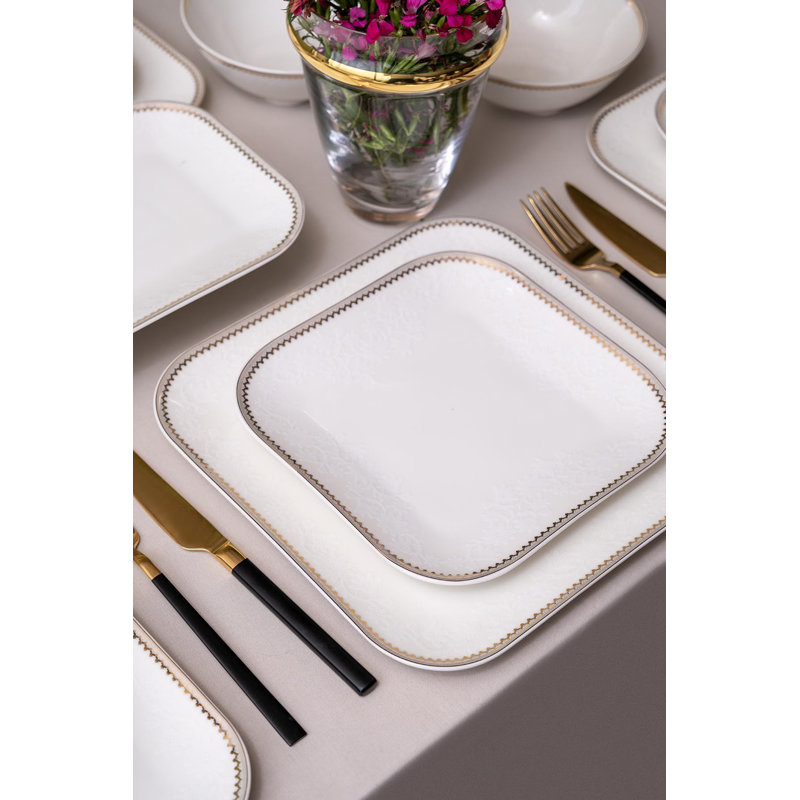 Randals Piece Porcelain China Dinnerware Set - Service for 6