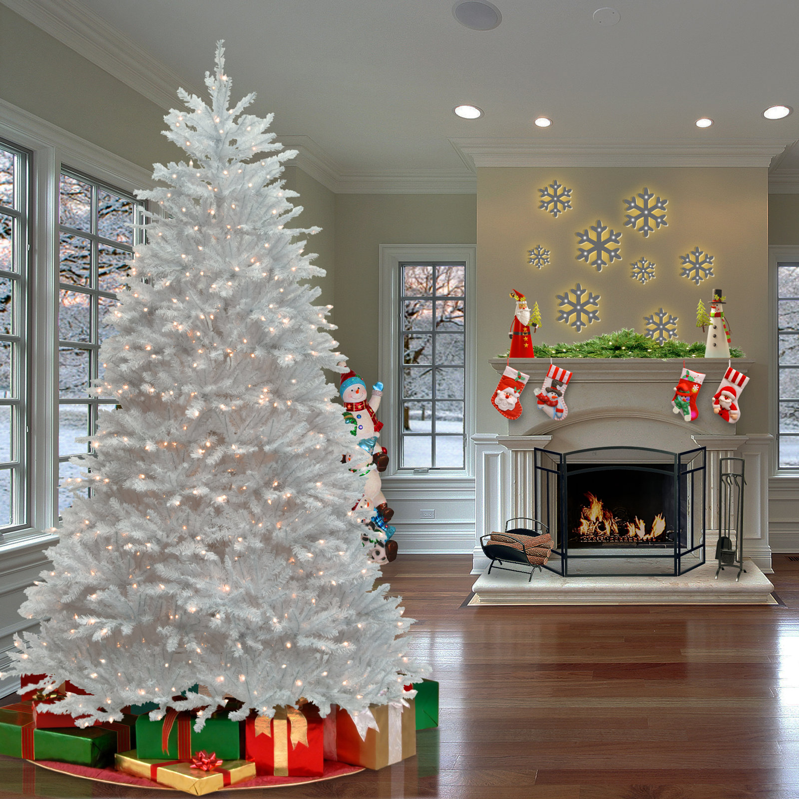 Pre-Lit Fir Christmas Tree, 9'