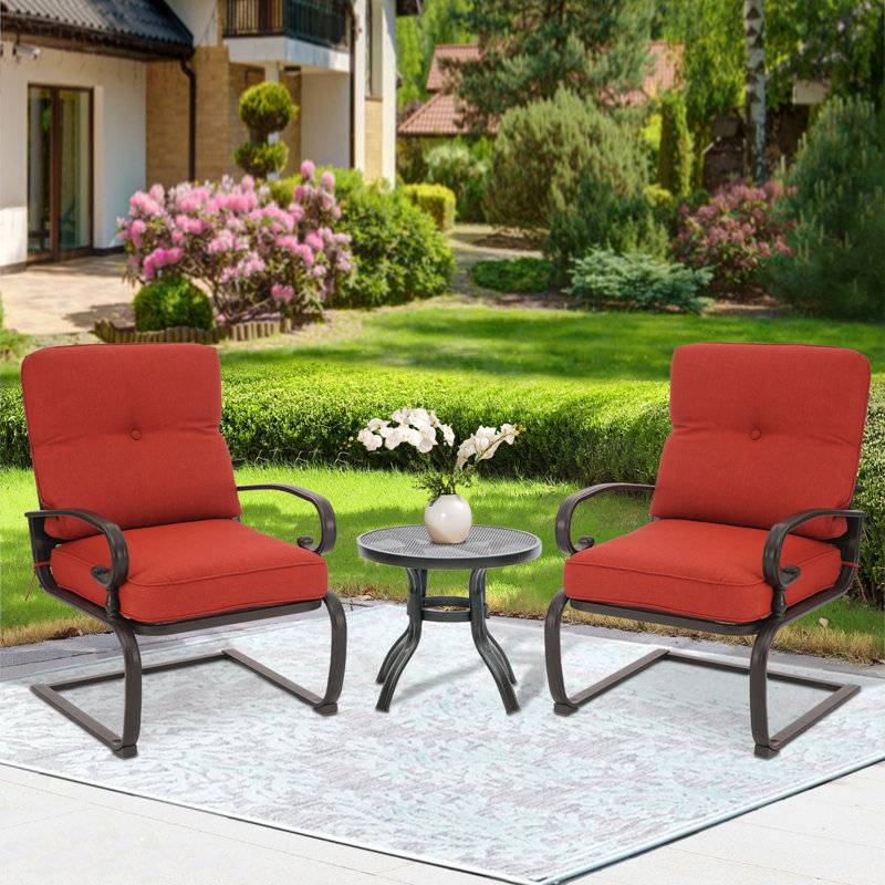 Craigmore 2 - Person Modular Patio Conversation Set with Cushions, Red