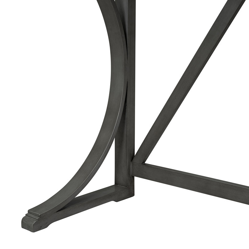 Ensemble de table de salle à manger à hauteur de comptoir 3 pièces Farmhouse avec port USB et tabourets rembourrés, Gray