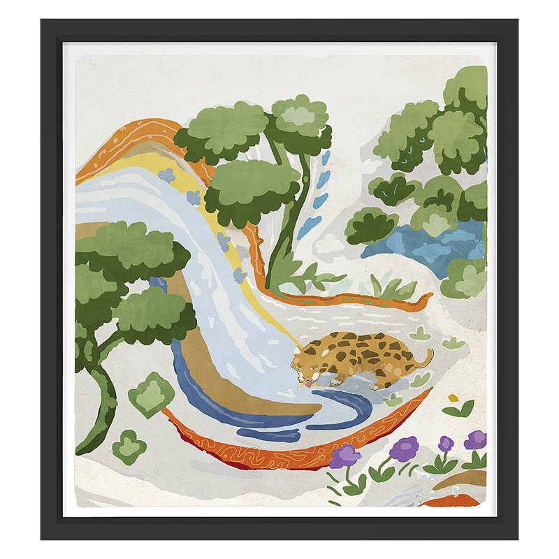 Leopard Water Print by Dana Gibson, Black, 36" H x 34" W