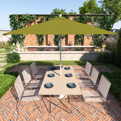 Parasol de patio blanc mat 11 pi.