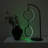 Nova 24 in. Ring Lights Novelty Integrated LED Arched Table Lamp with Built-In Color Options