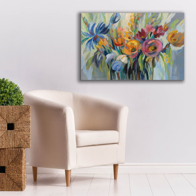 Toile épique «Fire Flowers» par Silvia Vassileva, 40 po x 26 po, H 26 po x l 40 po