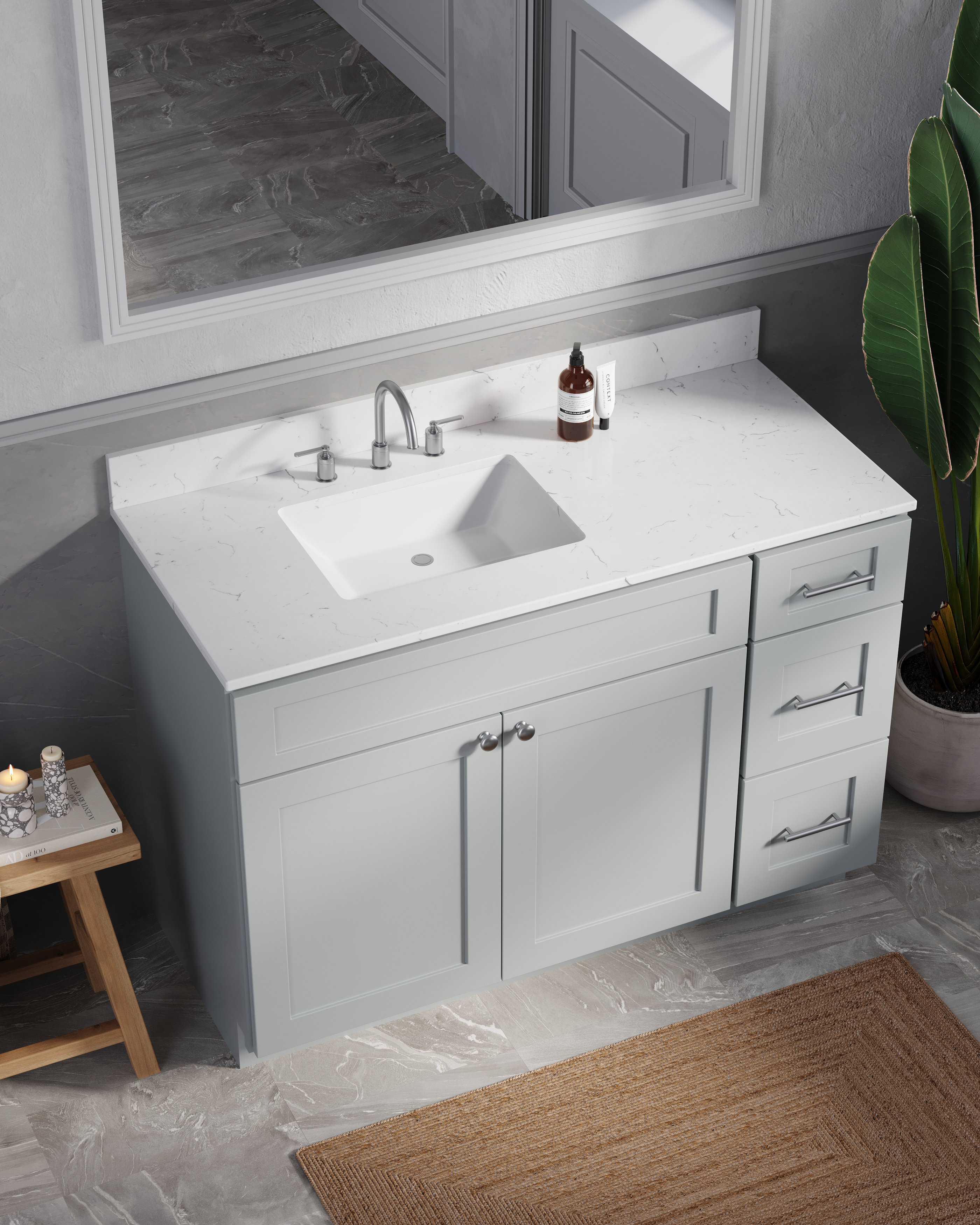 Disar 49'' Single Bathroom Vanity with Quartz Top & Reviews - Wayfair ...