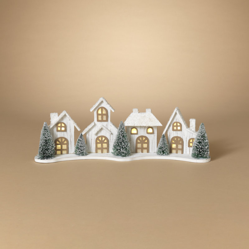 Décor de table de maison de vacances en bois avec pile 21,2 po Woodland