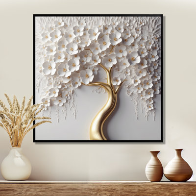 Orchidée blanche - Jardin des branches - reproduction d'art sur toile florale (sans texture)