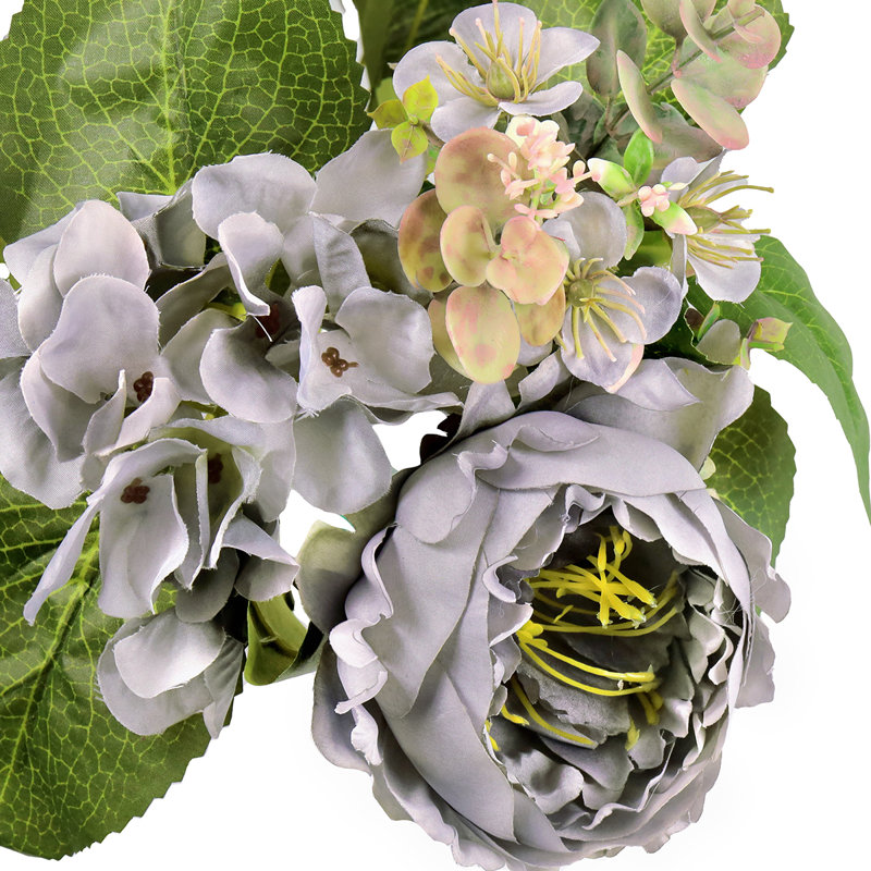 Mélange de pivoines et d'hortensias, Gris beige