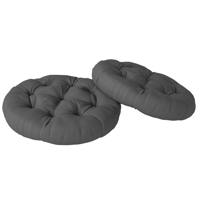 Outdoor Seat Cushion Set, Dark Grey