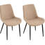 2 chaises de salle à manger en cuir d'unité centrale, chaises de conception moderne avec support de pieds en métal (de 2), pieds arrière élégants-796674682