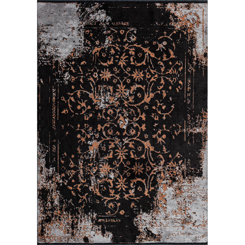 Damas contemporain patiné, Rectangle 6 pi 7 po x 8 pi 3 po