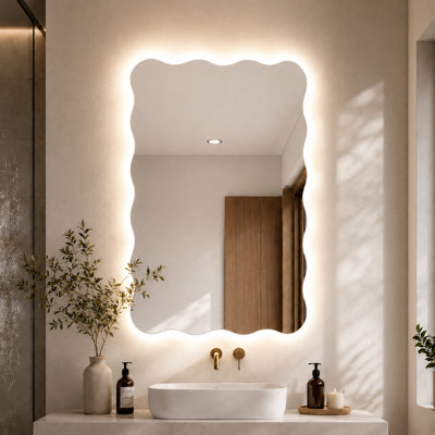 Miroir de salle de bain Scalloped Wavy Led Backlit