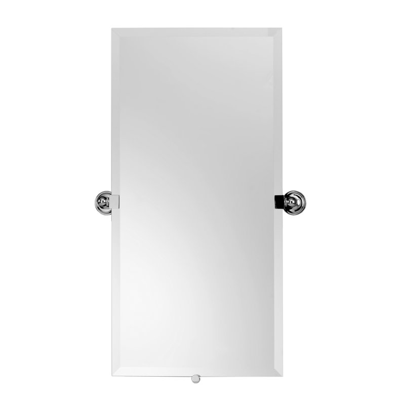London Terrace Frameless Pivoting Mirror, 36" H x 20" W, Polished Chrome