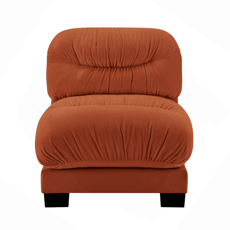 Canapé sans accoudoirs Flora Chenille, Orange Chenille, Orange