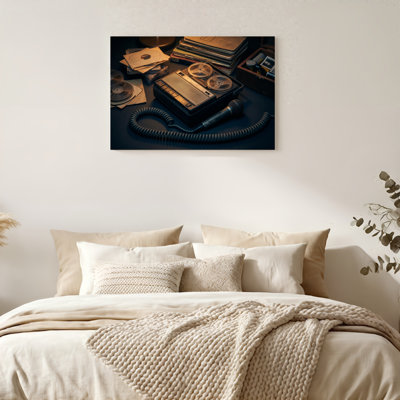 Art mural sur toile Gallery Wrap pour le salon, la chambre à coucher, le bureau ou le vestibule - décoration murale décorative avec audio rétro