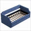 Lit de jour simple rembourré avec lit gigogne - Pin & amp; Structure en bois d'ingénierie, aucun sommier nécessaire, bleu pour les chambres d'amis-1704904407