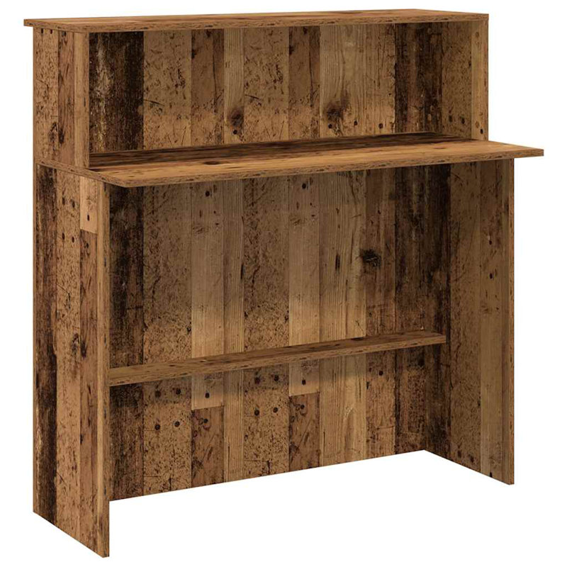 17 Stories Reception Desk Brown Oak 100X50x103.5 Cm Engineered Wood, Old Wood