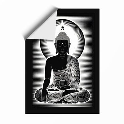 Buddha in Meditation Japandi - Framed Print