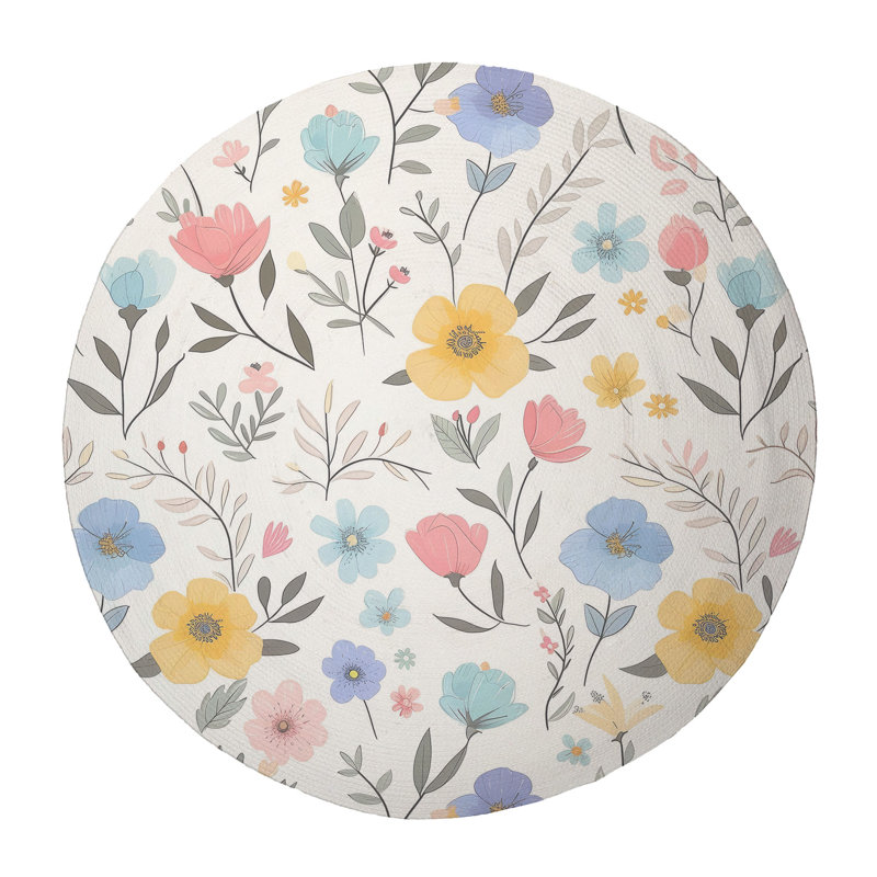 Tapis tressé Blooming Winds, Rond 5 pi