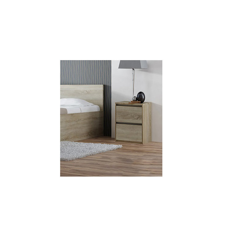 Aleana 40cm W Manufactured Wood Bedside Table, Sonoma
