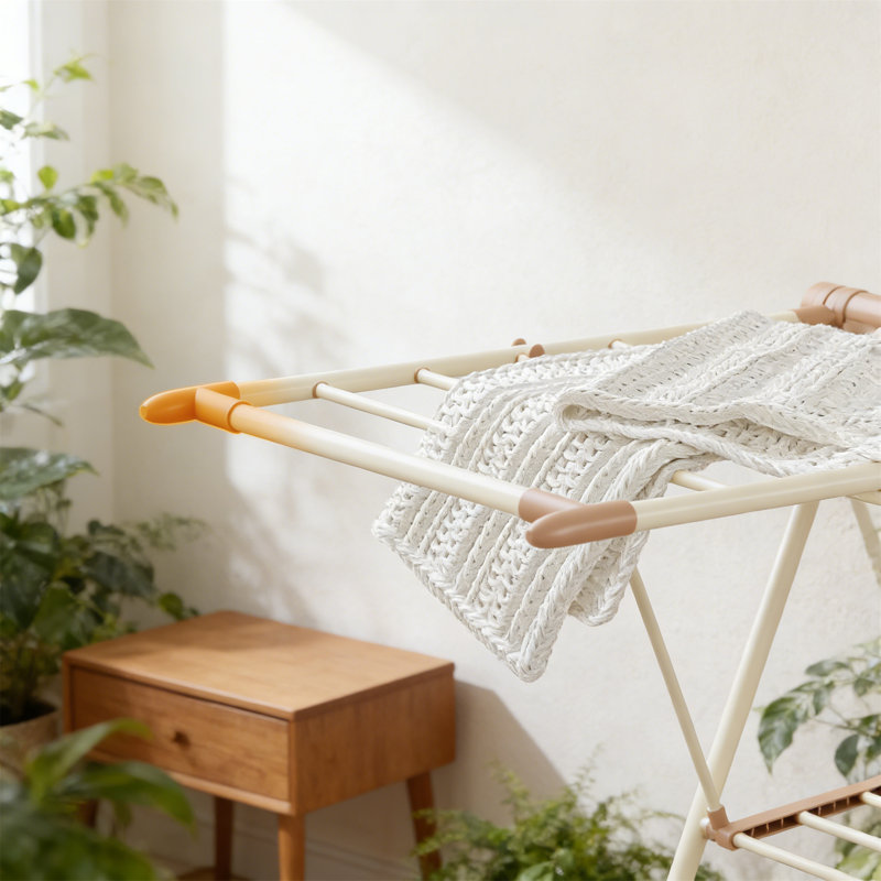 Metal Foldable Freestanding Drying Rack, Beige