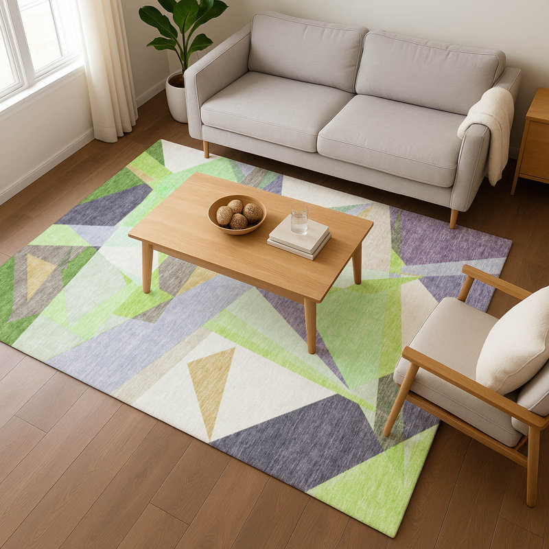 Premium Machine Washable Varasteh AMF1666 Geometric Rug, Rectangle 10' x 14'